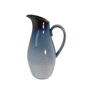 Vintage 1980 Peter Pots Pottery Seagull Blue Peace Dale Pitcher 10" 1.5 Quart